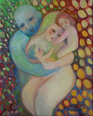 Original Figurative Family Paintings by Marina Popska