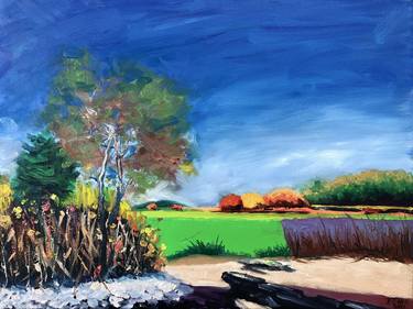 LANDSCAPE, Original Art oil on canvas. SURREALIST PAINTING thumb