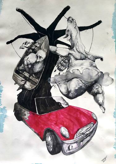 Print of Conceptual Car Drawings by Alain Donate