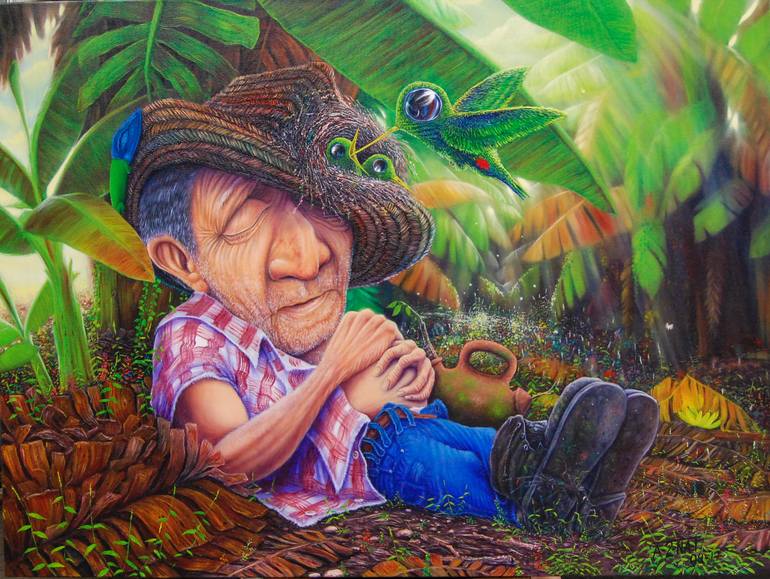 Original Rural life Painting by Alain Donate