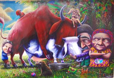 Print of Surrealism Rural life Paintings by Alain Donate