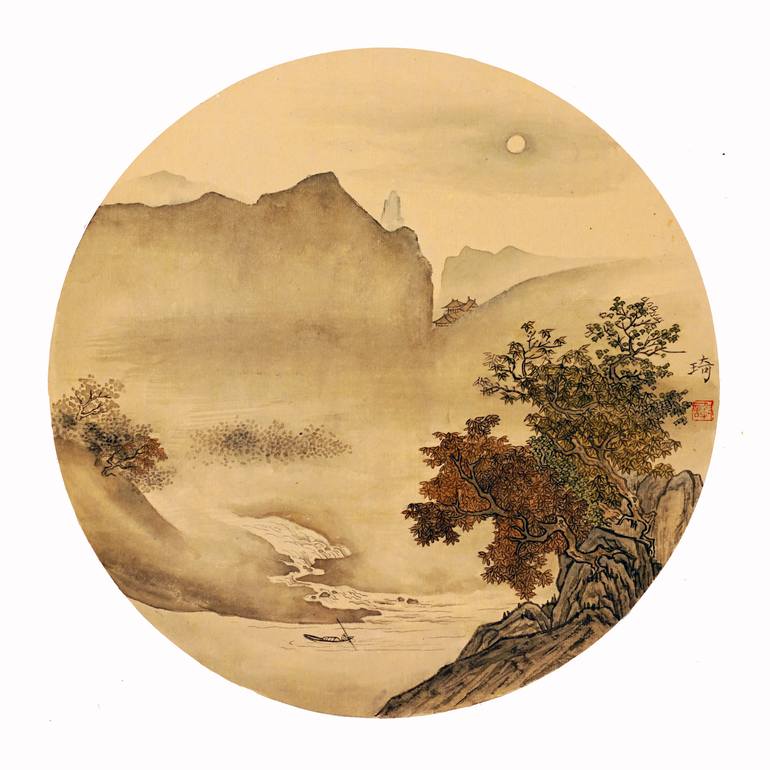 Traditional Chinese Painting: Sitting Among Mist Painting by Willy Liu ...