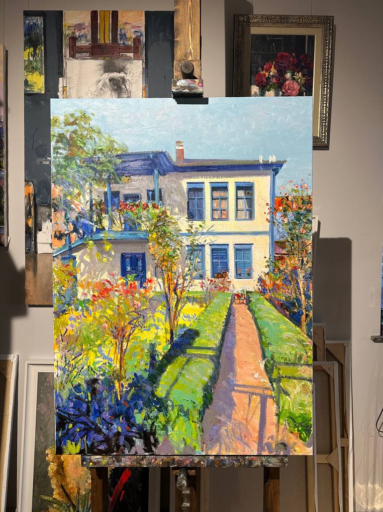 Original Impressionism Garden Painting by Khanlar Asadullayev