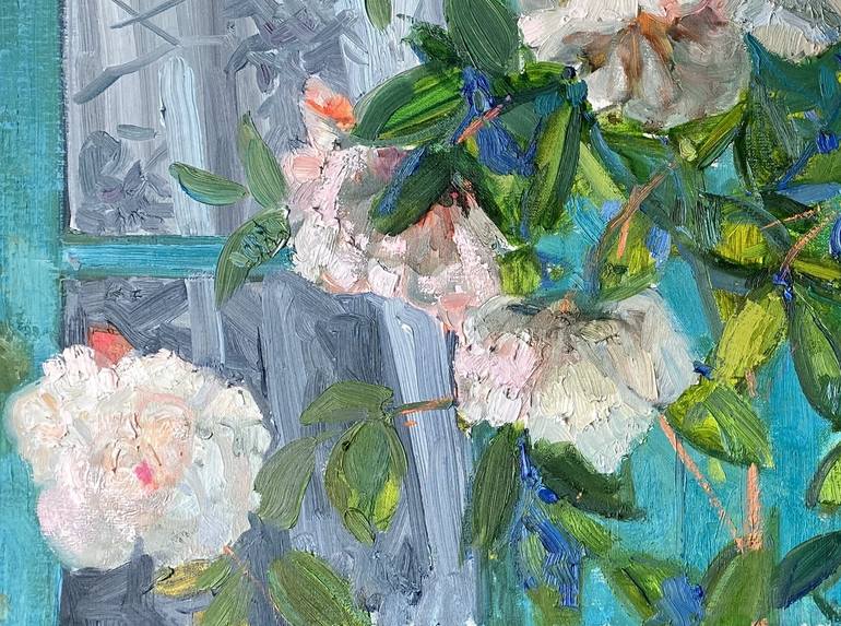 Original Impressionism Floral Painting by Khanlar Asadullayev