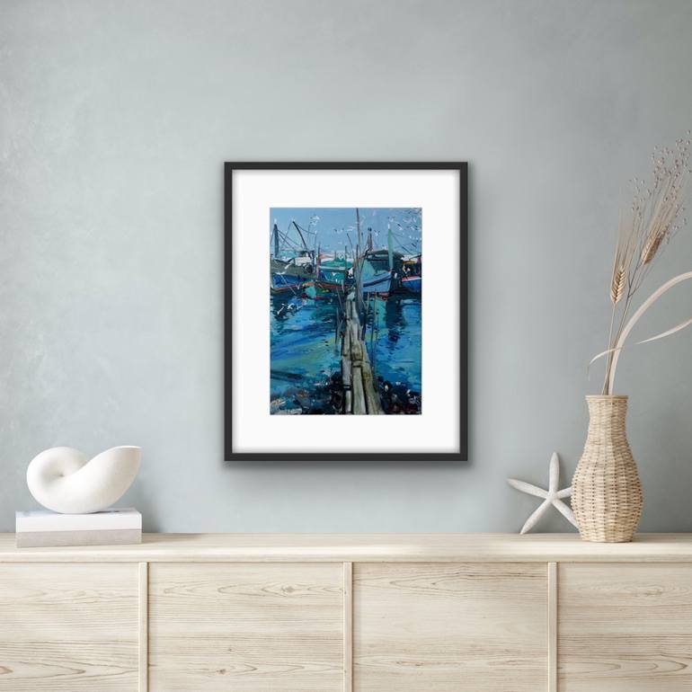 Original Impressionism Beach Painting by Khanlar Asadullayev