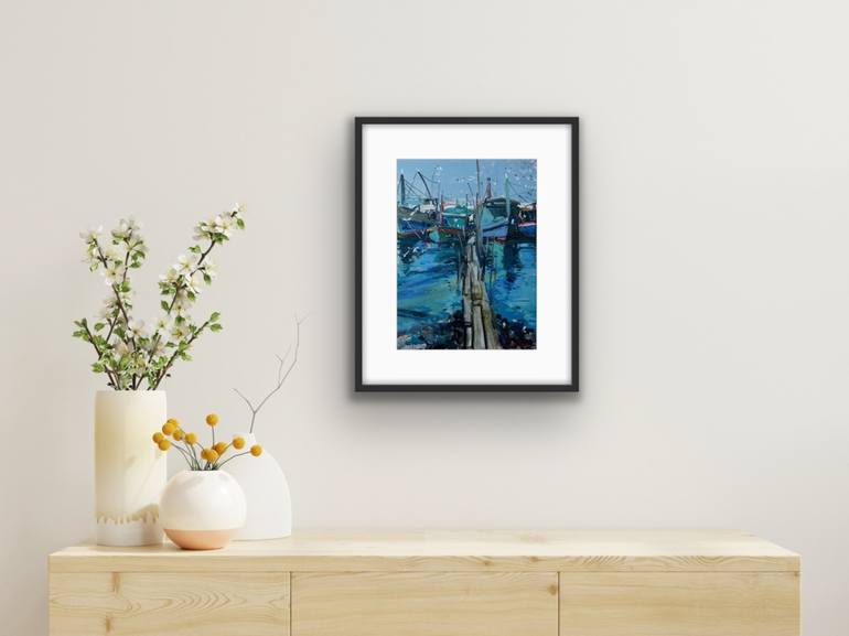 Original Impressionism Beach Painting by Khanlar Asadullayev