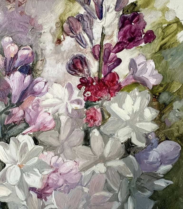 Original Fine Art Floral Painting by Khanlar Asadullayev
