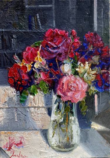 Print of Fine Art Floral Paintings by Khanlar Asadullayev