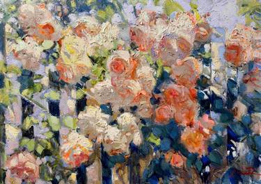 Print of Impressionism Floral Paintings by Khanlar Asadullayev