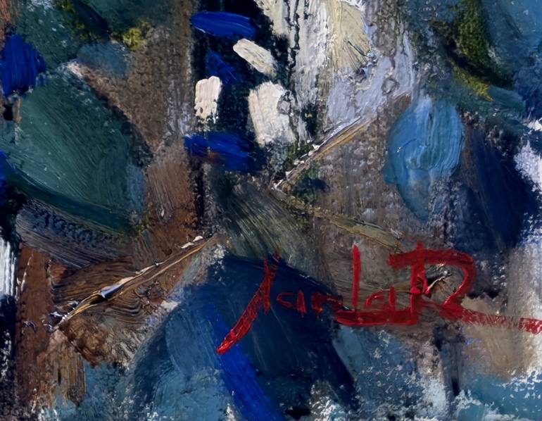 Original Abstract Floral Painting by Khanlar Asadullayev