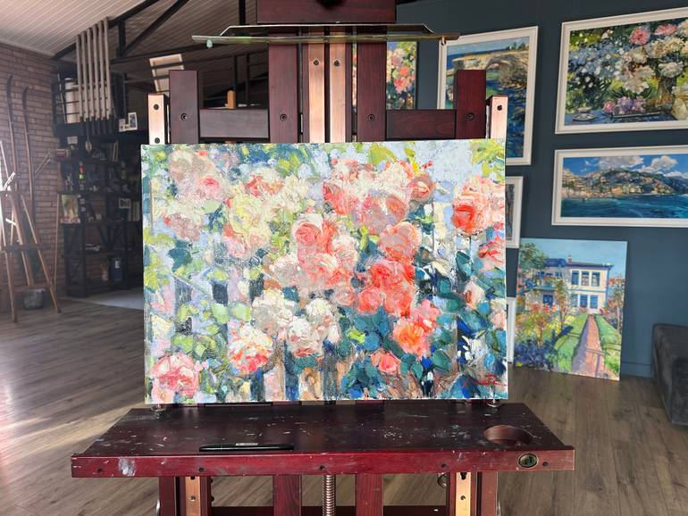 Original Abstract Floral Painting by Khanlar Asadullayev