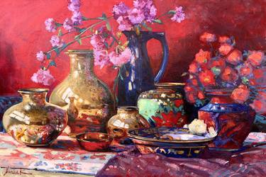 Original Impressionism Still Life Paintings by Khanlar Asadullayev