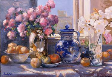 Original Impressionism Still Life Paintings by Khanlar Asadullayev