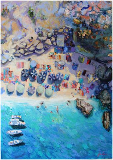 Print of Impressionism Beach Paintings by Khanlar Asadullayev