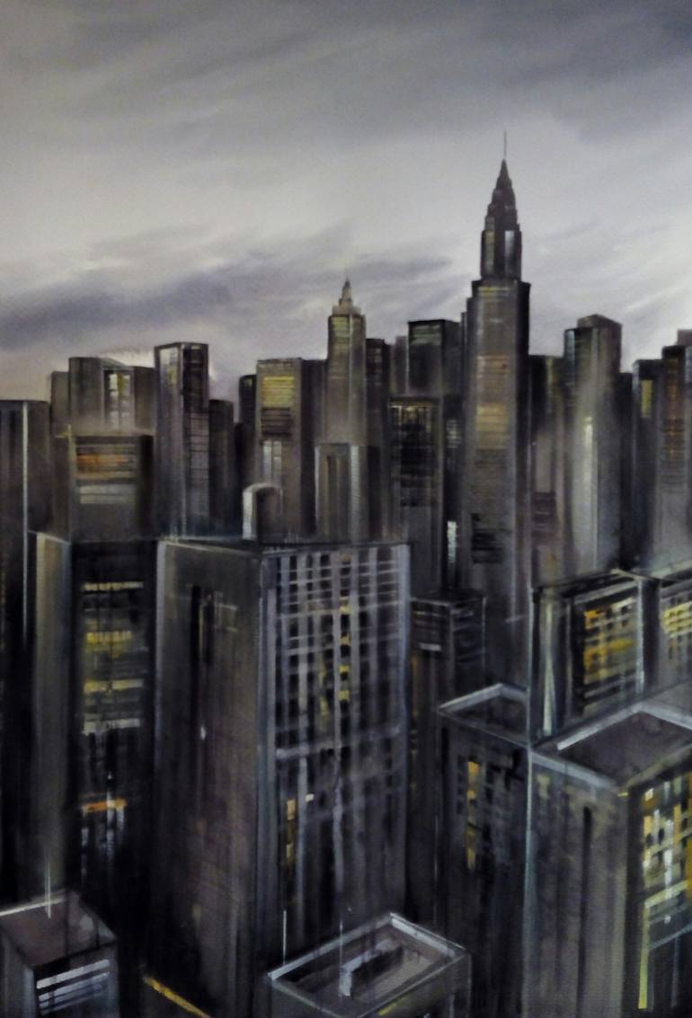 Original Realism Cities Painting by Ander Arenas