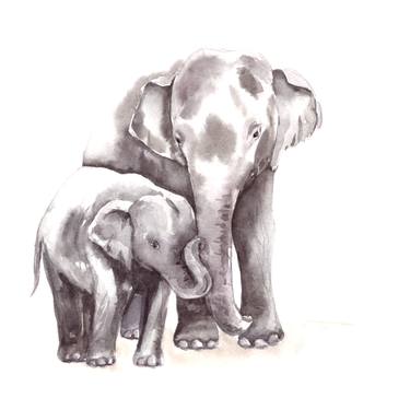 Mother and Baby - Elephants thumb