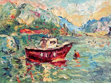 Print of Expressionism Boat Paintings by Zoran  Art painter Andrić