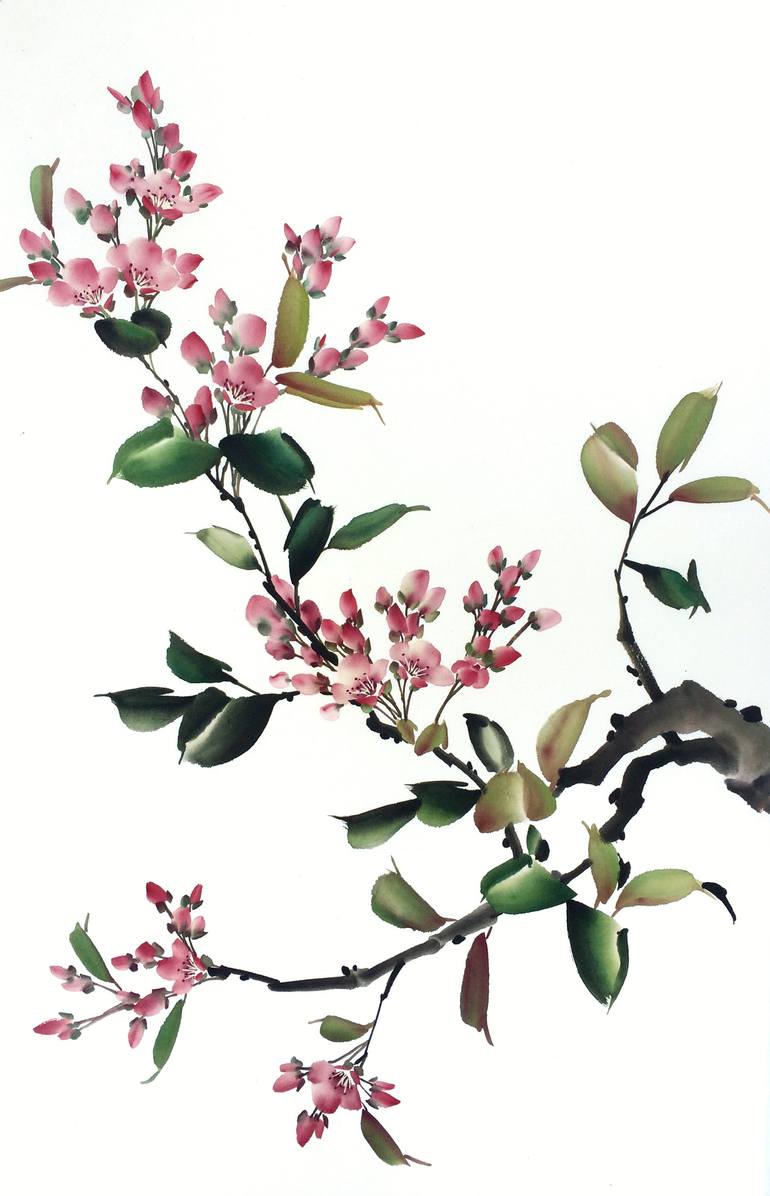 chinese cherry blossom painting