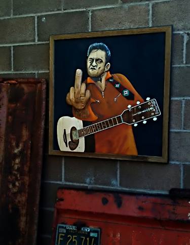 rendition of Johnny Cash's Iconic photo at San Quinton thumb