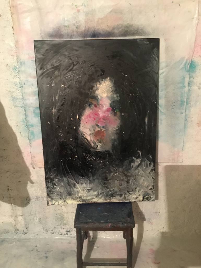 Original Abstract People Painting by Ben Moebius
