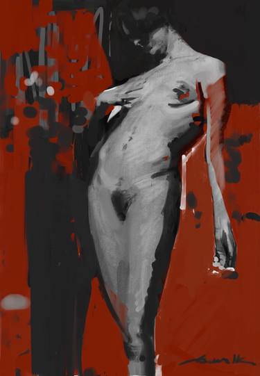 Print of Expressionism Nude Mixed Media by Igor Lipskykh