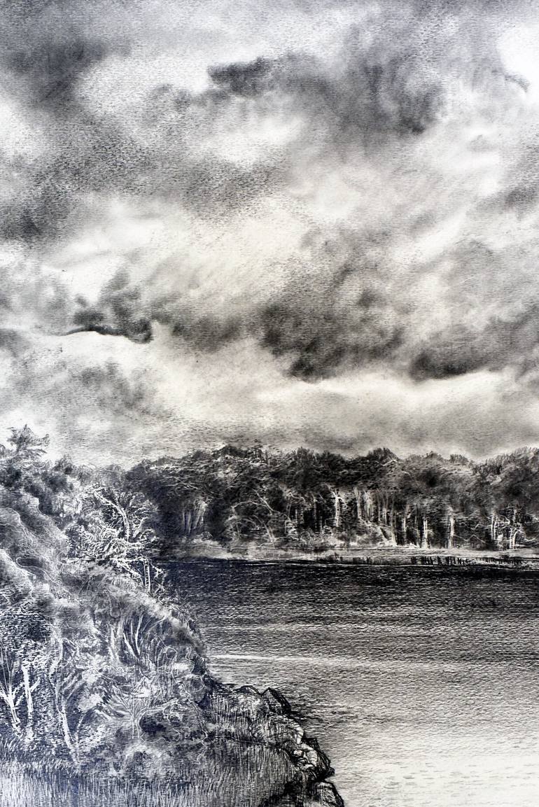 Original Contemporary Landscape Drawing by Jan Ruby-Crystal