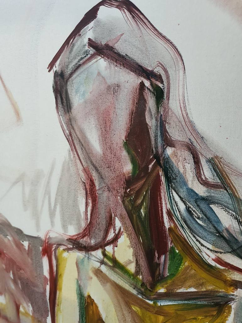 Original Abstract Expressionism Nude Painting by Karibou Art
