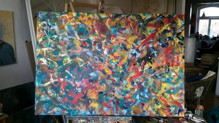 Original Abstract Expressionism Abstract Painting by Karibou Art