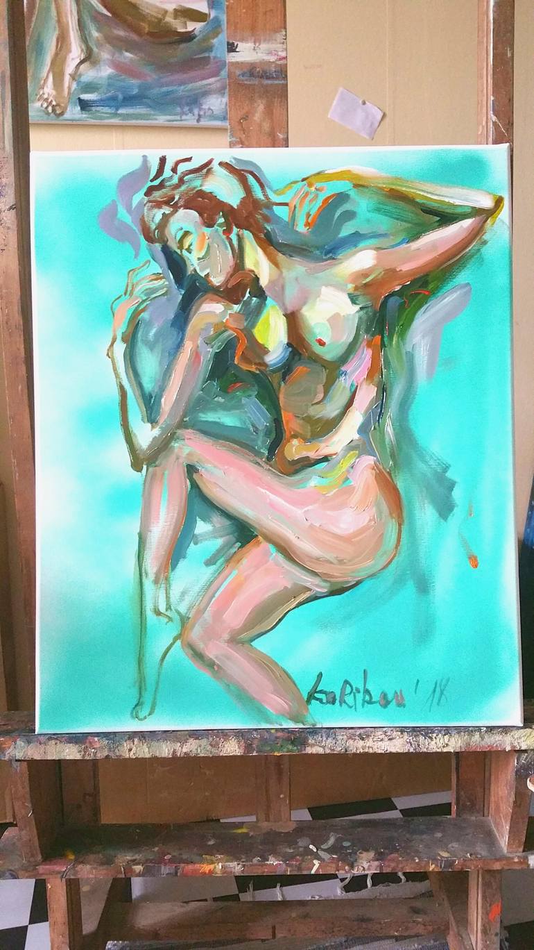 Original modern art Nude Painting by Karibou Art