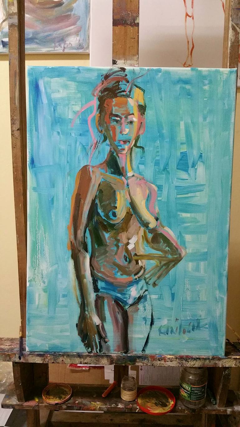 Original Abstract Nude Painting by Karibou Art