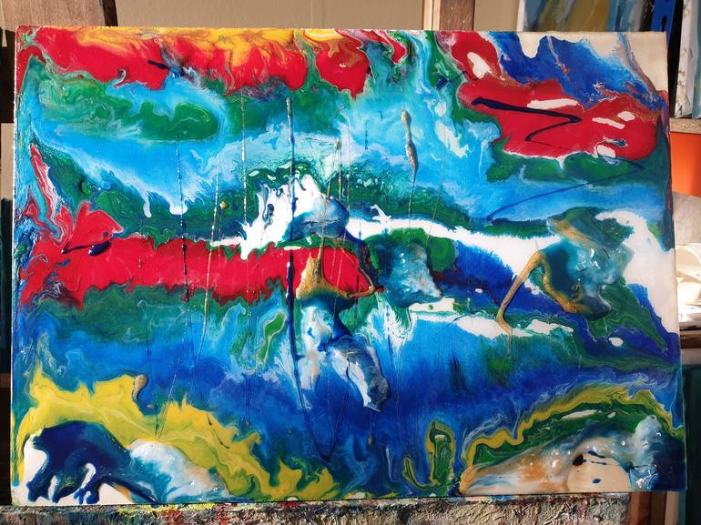 Original Abstract Expressionism Abstract Painting by Karibou Art