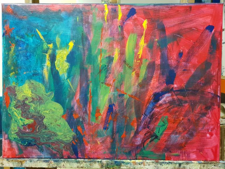 Original Abstract Expressionism Abstract Painting by Karibou Art