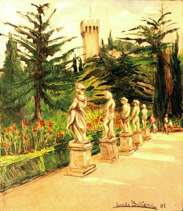 Original Impressionism Garden Paintings by Leonida Beltrame