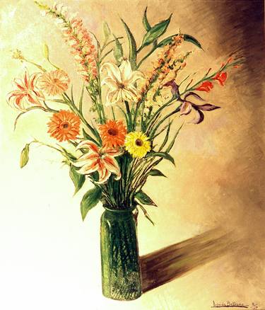 Flowers on green Murano vase (Fiori su vaso verde di Murano) thumb