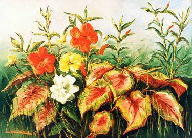 Original Impressionism Floral Paintings by Leonida Beltrame