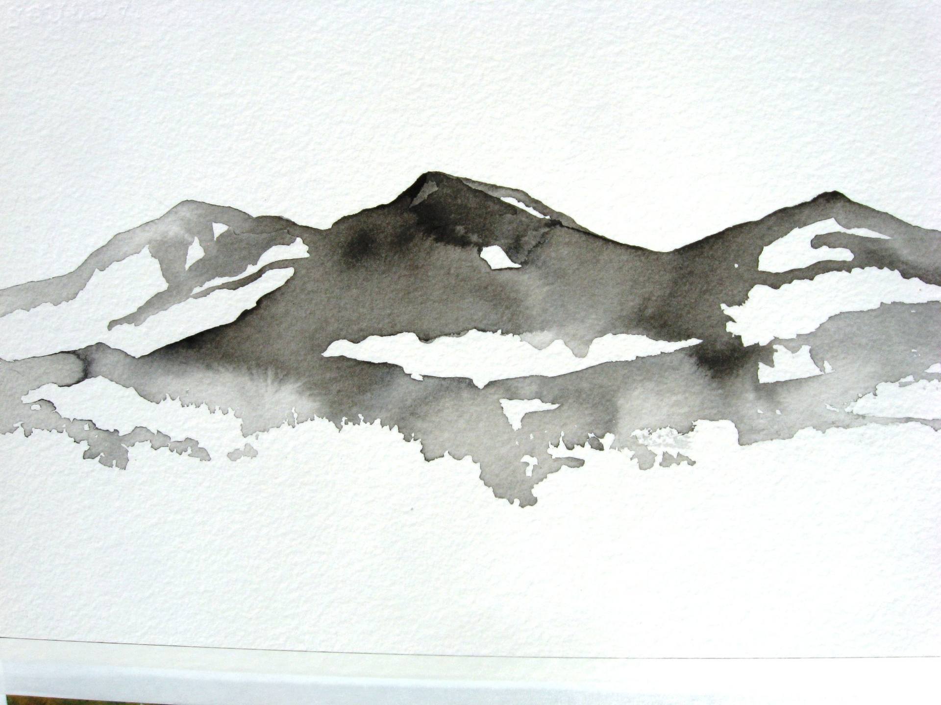 Rocky Mountains - Original Sumi Ink Painting Painting by Charles Ash