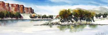 River Bluffs - Original Watercolor Painting thumb