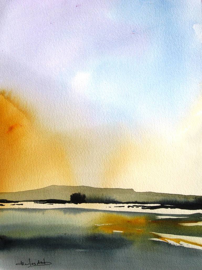 Plains Peace 2 - Original Watercolor Painting Painting by Charles ...