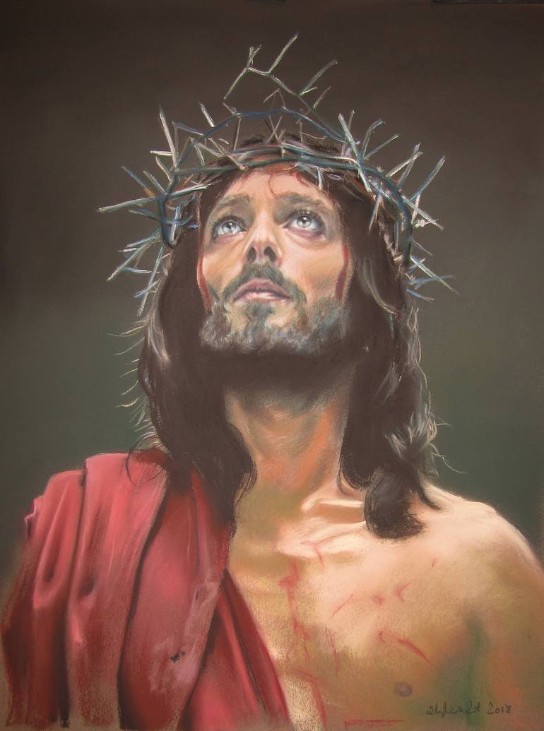 Portrait Of Jesus Christ Painting By Dragan Cvetkovic Cvele
