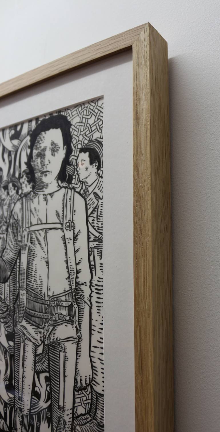 Original Dada People Drawing by Peter Mammes