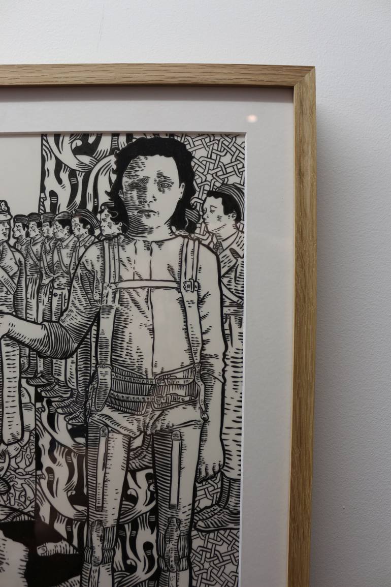 Original Dada People Drawing by Peter Mammes
