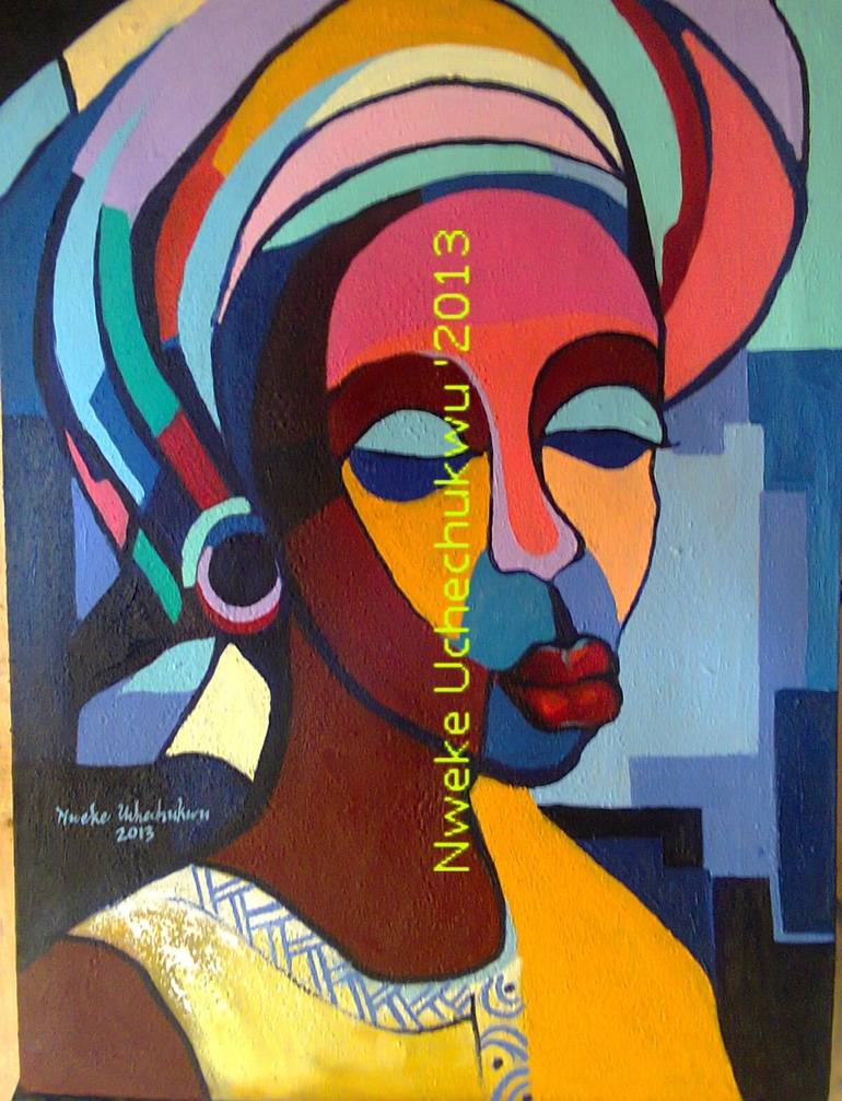 Face of a woman I Painting by Uchechukwu Nweke | Saatchi Art