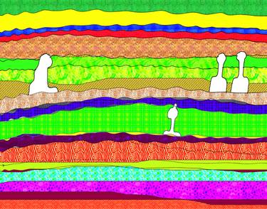 Original Art Deco Landscape Mixed Media by Maja Skenderovic