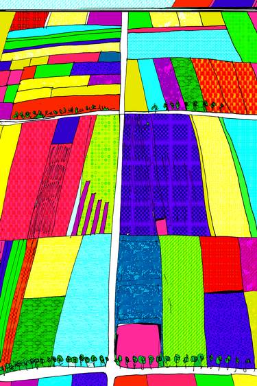 Original Art Deco Landscape Mixed Media by Maja Skenderovic