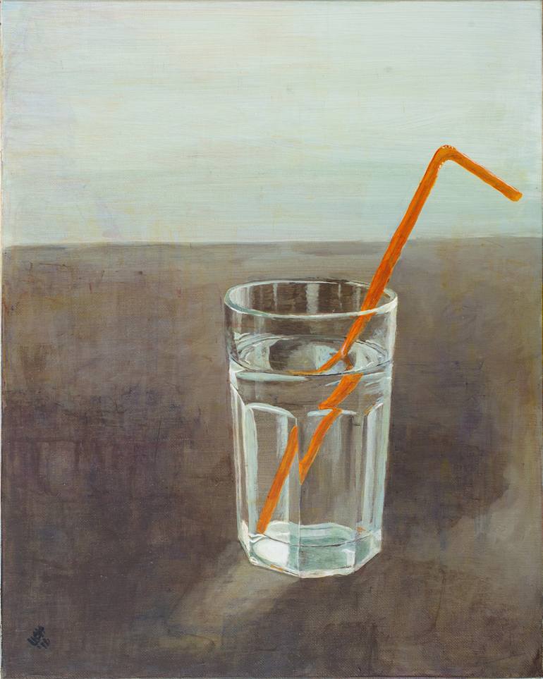 Orange straw Painting by Ulrike SchmittHartmann Saatchi Art