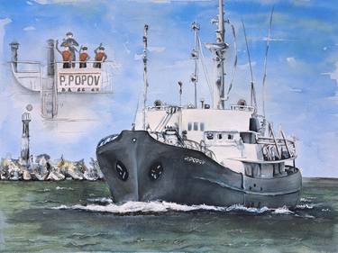 Print of Fine Art Ship Paintings by Jurita Art