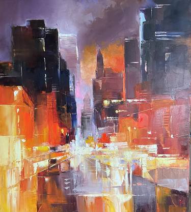 Original Abstract Expressionism Architecture Paintings by Art Philosophy Kruchkova Alena