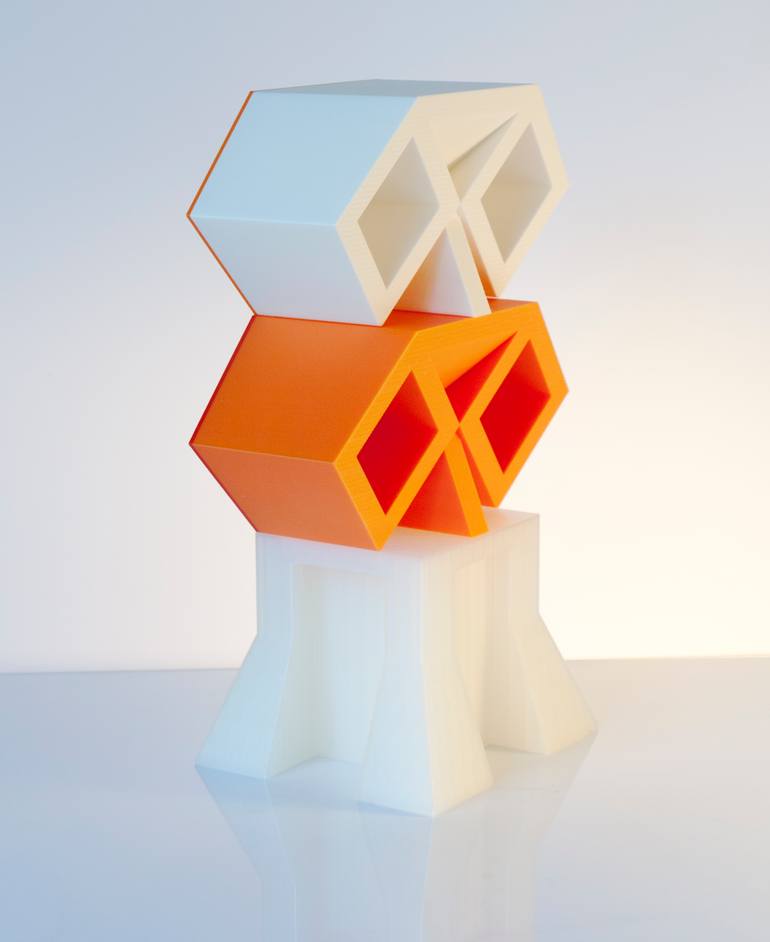 Original Geometric Abstract Sculpture by Oto Macek