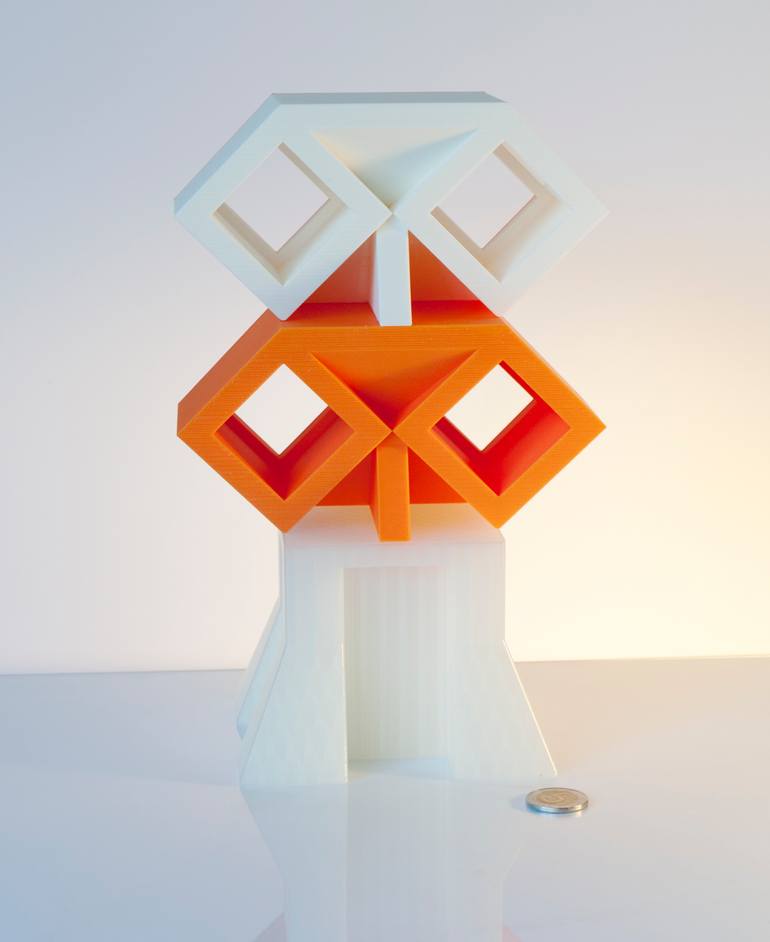 Original Geometric Abstract Sculpture by Oto Macek