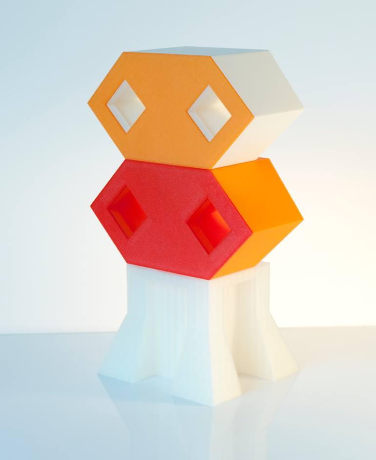 Original Geometric Abstract Sculpture by Oto Macek